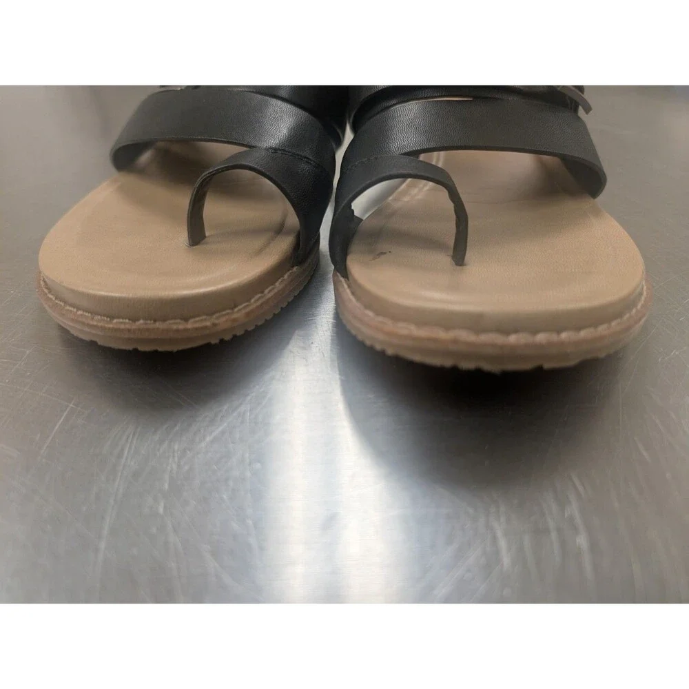 NWOB Baretraps Size 8.5 NAT Women's Sandals Black Toe Strap Sand Vacation Beach - Picture 2 of 8